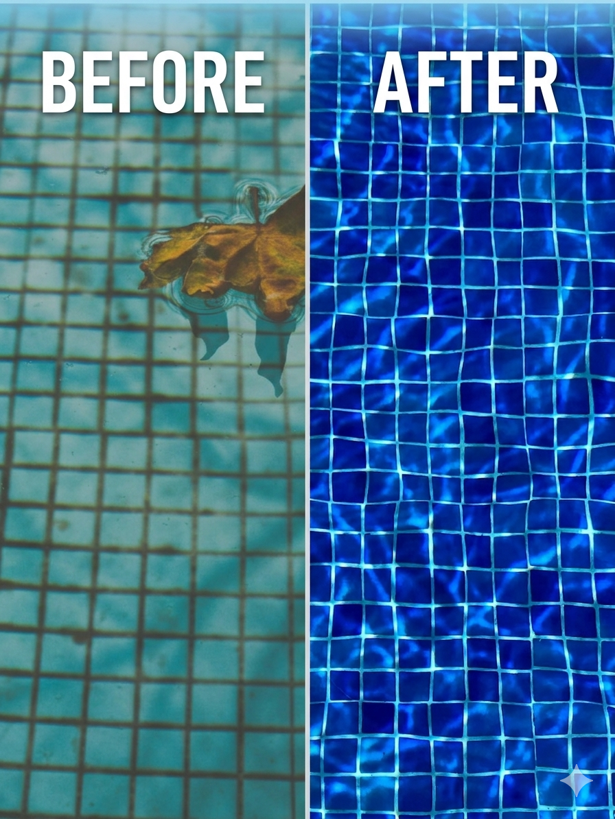 Before and after — Tampa Bay pool restored by Pool & Spa Experts