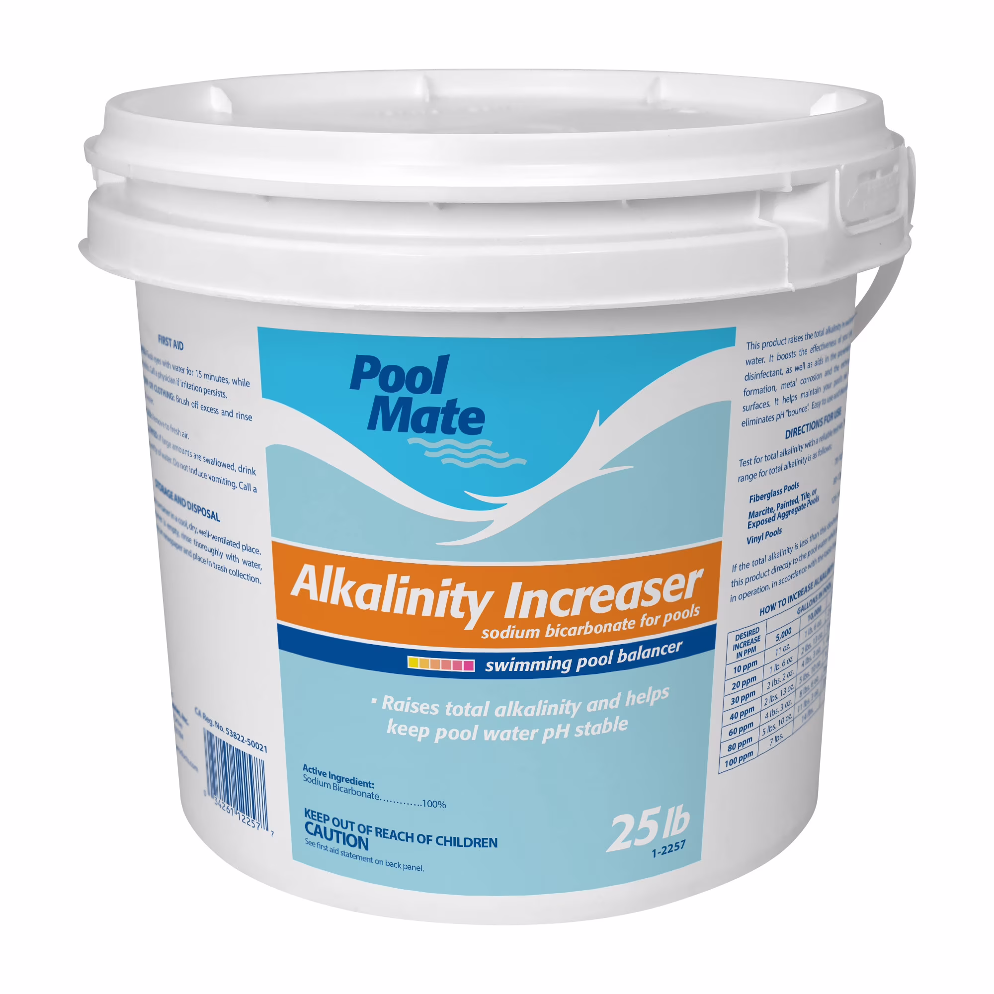 Pool Mate Alkalinity Increaser, 25 lb bucket