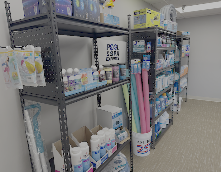 Inside Pool & Spa Experts retail store in Largo, FL